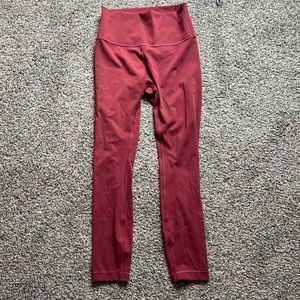 red wunder under lulu leggings size:6, 25in